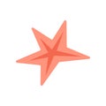 Orange star fish. Orange seashell, seaside or beach, summer vacation, simple vector starfish - icon, symbol or sign Royalty Free Stock Photo