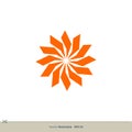 Orange Star Flower Vector Logo Template Illustration Design. Vector EPS 10 Royalty Free Stock Photo