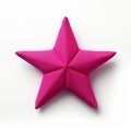 Bright Pink Star On White Background: A Playful Neoprene Art Piece