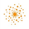 Orange Starburst Sparkle Pattern On White Background Abstract Geometric Shape Royalty Free Stock Photo