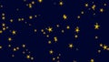 Orange Stars on a blue background. Glittering stars at night. Stars shining in sky. Background with white glow stars Royalty Free Stock Photo