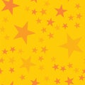 Orange stars pattern on yellow background.