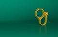 Orange Stethoscope medical instrument icon isolated on green background. Minimalism concept. 3D render illustration