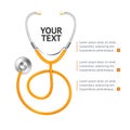 Orange Stethoscope. Vector