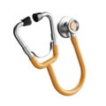 Orange stethoscope on white background Royalty Free Stock Photo