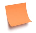 Orange sticky note on white