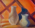 Orange still life with two jugs