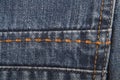 Orange stitch on jeans