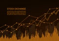Orange stock market or financial candlestick chart with rising and increase trend and text, vector