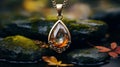 Autumn Style Topaz Stone Pendant - High Quality Realistic Photography