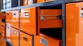 The Orange Storage Cabinet.AI generated image Royalty Free Stock Photo