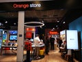 Orange store in mall Afi Palace Cotroceni, Bucharest Royalty Free Stock Photo
