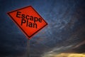 Orange storm road sign of Escape Plan Royalty Free Stock Photo