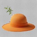 Orange Straw Hat with Wide Brim Royalty Free Stock Photo