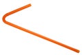 Orange straw on white background