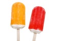 Orange and strawberry creamsicle popsicle Royalty Free Stock Photo