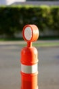 Orange street cone security asphalt Royalty Free Stock Photo