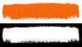 Orange stroke of gouache paint brush Royalty Free Stock Photo