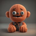 an orange stuffed animal with big eyes