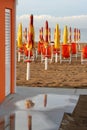 Orange style bathouse in Pesaro, Marche, Italy Royalty Free Stock Photo