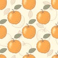 Orange stylized seamless pattern