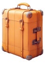 An orange suitcase with two handles and two straps Royalty Free Stock Photo