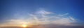 Orange sun and blue sky with cloud, dramatic sunny atmosphere wallpaper background