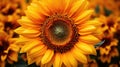 orange sun flower farm Royalty Free Stock Photo