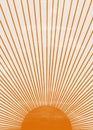 Orange Sun print boho minimalist printable wall art Royalty Free Stock Photo