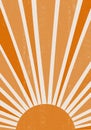 Orange Sun print boho minimalist printable wall art Royalty Free Stock Photo