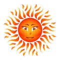 Orange sun on white background vector