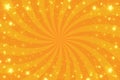 Orange sunburst background. Radial concentric lines. Comic striped vintage wallpaper with stars. Vector yellow abstract Royalty Free Stock Photo