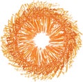 Orange sunburst on white background