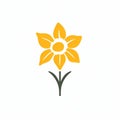 Simplified Daffodil Template Vector Flower On White Background Royalty Free Stock Photo