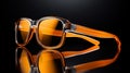 Orange Sunglasses With Reflective Lens - Precisionist Industrial Design