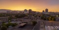 Orange Sunrise Aerial Perspective Downtown City Skyline Albuquerque New Mexico Royalty Free Stock Photo