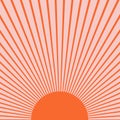 Orange sunrise illustration for summer lovers