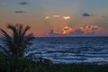 Orange sunrise over the Atlantic Ocean on the East Coast of Florida Royalty Free Stock Photo