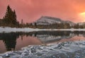 Orange Sunrise Over Cascade Ponds Royalty Free Stock Photo