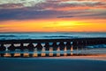 Inspiring sunrise over Adriatic Sea Lido di Jesolo resort Veneto Italy Royalty Free Stock Photo