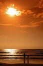 Orange Sunset on the Beach