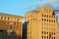 Orange sunset of boston buildings Royalty Free Stock Photo