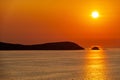 Silhouette of Ons Island in Galicia, Spain Royalty Free Stock Photo