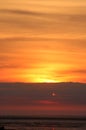 Orange sunset glow in sky over Morecambe Bay Royalty Free Stock Photo