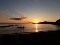 Orange sunset on the Island of Elba, Tuscany, Italy.