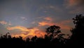 Orange Sunset in the Mountains