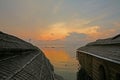 Sunset over the Keralan backwaters, India Royalty Free Stock Photo