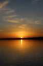 Orange sunset over the lake, beautiful nature background, landscape, bright sky, colors, water Royalty Free Stock Photo