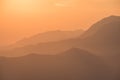 Orange sunset over Montenegrin mountains