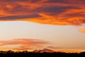 Orange Sunset over the Rocky Mountains Royalty Free Stock Photo